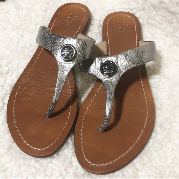 Tory Burch Shoes - Tory Burch Metallic Cameron Thong Sandals